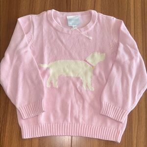 Little English Pink Sweater with Dog Design